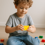 Trattamento rivoluzionario per l’autismo: il brevetto USA che dà speranza 22 Bambino che gioca con costruzioni colorate, simbolo di speranza per il trattamento dell'autismo