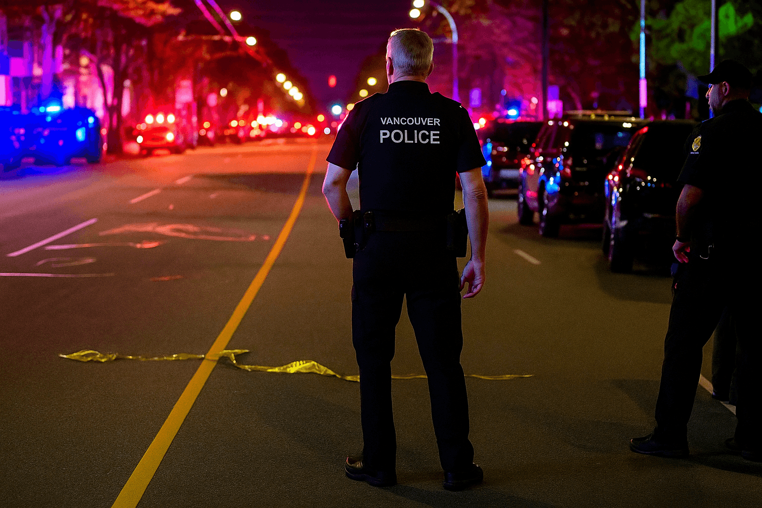Polizia di Vancouver sulla scena della strage notturna al festival.