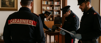 Carabinieri durante una perquisizione sul caso del delitto di Garlasco