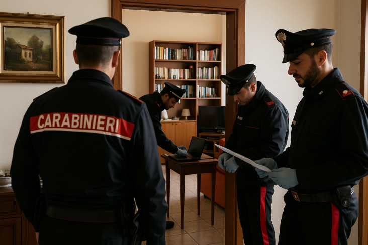 Delitto di Garlasco: nuova svolta nelle indagini con perquisizione a casa di Andrea Sempio 1 Carabinieri durante una perquisizione sul caso del delitto di Garlasco