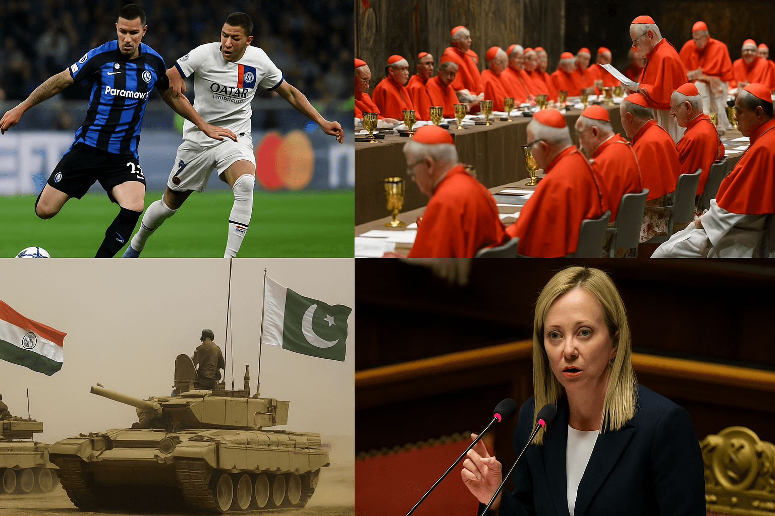 Rassegna Stampa 08 maggio 2025: conclave, Champions League, tensioni India-Pakistan, discorso Meloni