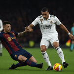 Real Madrid Barcellona 11 maggio 2025: sfida scudetto dopo la 34ª giornata di Liga 21 Contrasto tra giocatori di Real Madrid e Barcellona durante El Clásico 11 maggio 2025