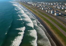 Onde alte lungo la costa di Iwate in Giappone dopo il terremoto che ha attivato l’allerta tsunami.