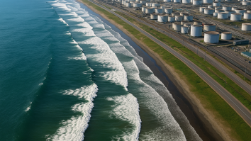 Onde alte lungo la costa di Iwate in Giappone dopo il terremoto che ha attivato l’allerta tsunami.